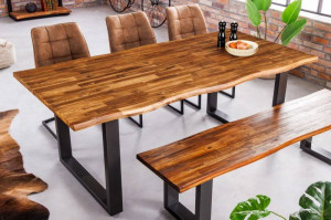 BANCUTA, GENESIS 180CM, DIN LEMN MASIV SI METAL, DESIGN INDUSTRIAL - Img 2