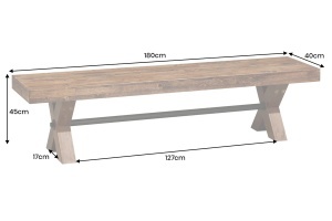 BANCUTA MASA, NICE 180CM, LEMN DE PIN SI MDF, ASPECT NATUR, ARTIM GROUP SELECTION - Img 8