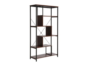 BIBLIOTECA/RAFT NET A, NUC/NEGRU MAT, DIN PAL LAMINAT SI METAL, STIL MODERN