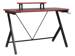 BIROU EXTENSIBIL, B-202 NEGRU/ROSU, DIN PAL LAMINAT SI METAL, STIL MODERN