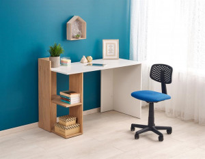 BIROU FINO, STEJAR AURIU/ALB, DIN MDF LAMINAT, STIL MODERN