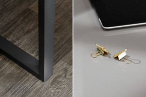 BIROU MODERN, DESK 120X40CM, COD 40863, DIN METAL SI MDF GRI - Img 5