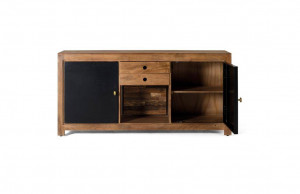BUFET 160CM, NATURAL/NUC, LEMN MASIV DE MANGO, PRODUS REALIZAT MANUAL GINER Y COLOMER - Img 3
