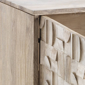 BUFET 3 USI 170CM, AMON, COD 3860, STIL MODERN, REALIZATA DIN LEMN MASIV DE MANGO SI SUPORT DE METAL - Img 5