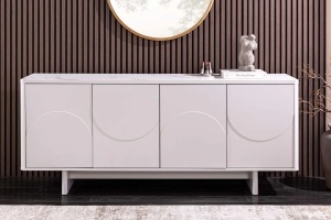 BUFET 3D, SAVOY 180CM, REALIZAT DIN MDF SI PLACA CERAMICA, CULOARE ALBA, ARTIM GROUP SELECTION