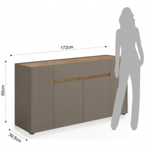 BUFET 4 USI 172CM, TONYA, COD 3677, STIL MODERN, REALIZATA DIN PANOURI ECO DIN LEMN - Img 6