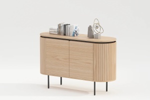 BUFET, ATELIER 120CM, FURNIR DIN LEMN DE STEJAR SI PICIOARE DIN METAL, CULOARE NATUR, ARTIM GROUP SELECTION - Img 8