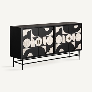 BUFET ATHY 160CM, DIN FURNIR DIN LEMN, MDF SI METAL, DESIGN CONTEMPORAN, VICAL HOME - Img 2