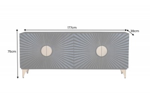 BUFET/ COMODA 177CM, DIN LEMN MASIV DE MANGO SI METAL, CU ORNAMENTE 3D, ARTIM GROUP SELECTION - Img 4
