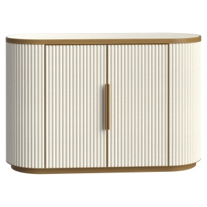 BUFET DINING TIVOLI, REALIZAT DIN METAL, LEMN, MDF, CERAMICA SI TEXTIL, CULOARE ALB, DESIGN DEOSEBIT, RICHMOND INTERIORS