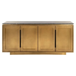 BUFET FINSBURY, CU 4 USI, NEGRU/AURIU, 7890, CONFECTIONAT DIN ALAMA, MDF, MARMURA NEAGRA, RICHMOND INTERIORS - Img 1