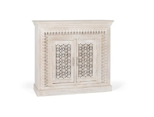 BUFET LIVING 110CM, COD 1512, DIN LEMN DE MANGO, ALB ANTICHIZAT, ARTIM GROUP SELECTION - Img 3