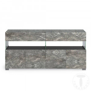 BUFET LIVING 172CM, FLOAT MARBLE, COD 5063, STIL MODERN, REALIZATA DIN PANOURI LAMINATE, EFECT MARMURA - Img 2