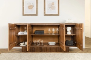 BUFET LIVING, ART DECO 170CM, LEMN DE MANGO, 3D, CULOARE MARO ANTICHIZAT, ARTIM GROUP SELECTION - Img 7