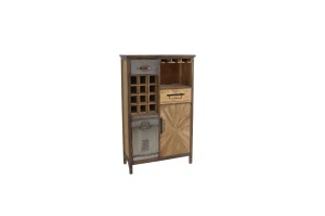 BUFET LIVING DEOSEBIT, ATELIER 120CM, REALIZAT DIN LEMN DE PIN SI METAL, CULOARE MARO ANTICHIZAT/NATUR, ARTIM GROUP - Img 5