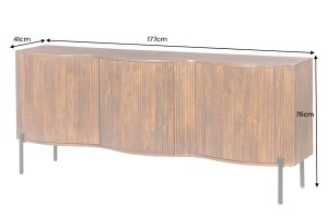 BUFET LIVING, GRANDEUR 180CM, LEMN DE MANGO SI SUPORT DIN METAL, MODEL 3D, CULOARE MARO, ARTIM GROUP SELECTION - Img 12