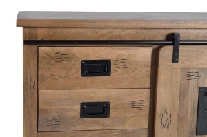BUFET LIVING JUPITER 165CM, DIN LEMN DE MANGO SI METAL, CULOARE NATUR/NEGRU, ARTIM GROUP SELECTION - Img 4