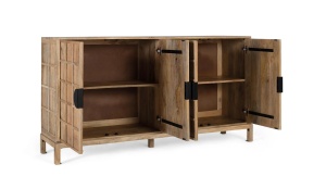 BUFET LIVING MONTEPULCIANO 175CM, DIN LEMN DE MANGO, CULOARE NATUR, ARTIM GROUP SELECTION - Img 2