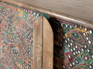 BUFET LIVING MOSAIC 161CM, DIN LEMN DE MANGO, CULOARE NATUR/MULTICOLOR, STIL ETNIC, ARTIM GROUP SELECTION - Img 6