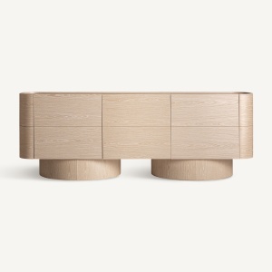 BUFET LIVING PRAYSSAC 220CM, REALIZAT DIN LEMN FURNIR DE STEJAR, FINISAJ CREM, VICAL HOME