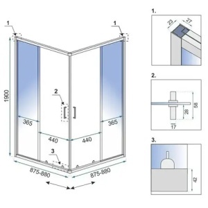 CABINA DE DUS CITY 90X90, NEAGRA, CU CADITA SAVOY NEAGRA, CALITATE SUPERIOARA - Img 6