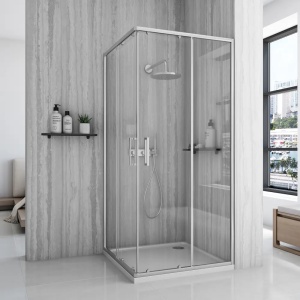 CABINA DE DUS CITY 90X90, NICKEL PERIAT, CU CADITA SAVOY ALBA, CALITATE SUPERIOARA - Img 2