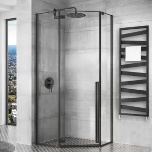 CABINA DE DUS DIAMOND 80X80, NEGRU MAT, CU CADITA DIAMOND ALBA, CALITATE SUPERIOARA - Img 3