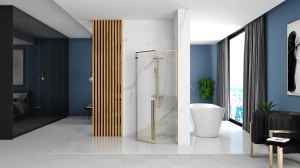 CABINA DE DUS REA DIAMOND, 90x90CM, AURIU, DIN STICLA, CALITATE SUPERIOARA - Img 3