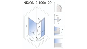 CABINA DE DUS REA NIXON, CULISANTA, 100x120 CM, CROM, DIN STICLA, CALITATE SUPERIOARA - Img 4