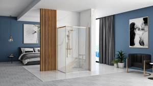 CABINA DE DUS REA SOLAR, CULISANTA, 100X80 CM, AURIU, DIN STICLA, FARA CADITA CALITATE SUPERIOARA - Img 3