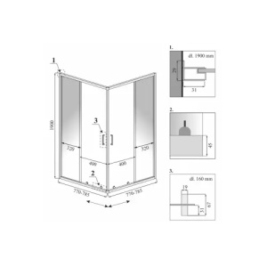 CABINA DE DUS VITO BLACK MAT 80X80, EASY CLEAN - Img 5