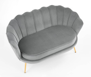 CANAPEA AMORINITO XL, GRI/AURIU, TAPITERIE DIN CATIFEA SI PICIOARE DIN METAL, STIL MODERN - Img 3