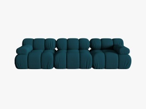 CANAPEA BELLIS, CU 3 LOCURI, ALBASTRU MARINN, CU TAPITERIE DIN TEXTIL 3D SONIC, MICADONI