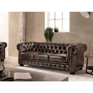 CANAPEA CHESTERFIELD 5 LOCURI, 310CM, DIN LEMN SI PIELE NATURALA, CULOARE MARO, ARTIM SELECTION - Img 5