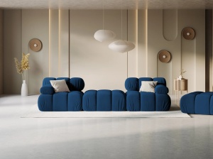 CANAPEA/COLTAR MODULAR BELLIS, 3 LOCURI, 188 CM, ALBASTRU 81, TAPITERIE DIN CATIFEA, DESIGN DEOSEBIT