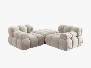 CANAPEA/COLTAR MODULAR BELLIS, 3 LOCURI, 188 CM, BEJ DESCHIS 21, TAPITERIE DIN CATIFEA, DESIGN DEOSEBIT - Img 2