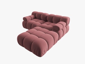 CANAPEA/COLTAR MODULAR BELLIS, 3 LOCURI, 188 CM, ROZ 63, TAPITERIE DIN CATIFEA, DESIGN DEOSEBIT - Img 5