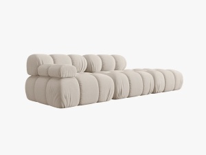 CANAPEA/COLTAR MODULAR BELLIS DREAPTA, 3 LOCURI, 282 CM, BEJ DESCHIS 23, TAPITERIE DIN CATIFEA 3D, DESIGN DEOSEBIT - Img 4