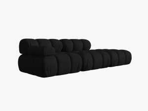 CANAPEA/COLTAR MODULAR BELLIS DREAPTA, 3 LOCURI, 282 CM, NEGRU 19, TAPITERIE DIN CATIFEA 3D, DESIGN DEOSEBIT - Img 4