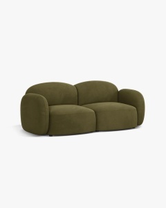 CANAPEA CU 2 LOCURI BLAIR, 194X 95, VERDE DESCHIS, CU TAPITERIE DIN TEXTIL CATIFEA CASINO, MICADONI - Img 2