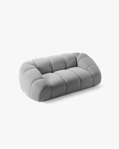CANAPEA CU 2 LOCURI DIANA, ARGINTIU, 114X214 CM, TAPITAT CU TAPITERIE DIN TEXTIL 3D SONIC MICADONI - Img 3