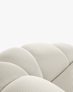 CANAPEA CU 2 LOCURI DIANA, BEJ DESCHIS, 114X214 CM, TAPITAT CU TAPITERIE DIN TEXTIL 3D SONIC MICADONI - Img 5