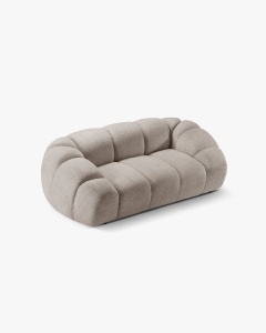 CANAPEA CU 2 LOCURI DIANA, BEJ INCHIIS, 114X214 CM, TAPITAT CU TAPITERIE DIN TEXTIL STRUCTURAT BUBBLE, MICADONI - Img 2