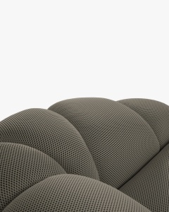CANAPEA CU 2 LOCURI DIANA, GRI, 114X214 CM, TAPITAT CU TAPITERIE DIN TEXTIL 3D SONIC MICADONI - Img 5