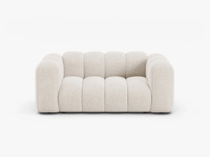 CANAPEA CU 2 LOCURI LUPIN, BEJ DESCHIS, CU TAPITERIE DIN TEXTIL CHENILLE EDEN, MICADONI