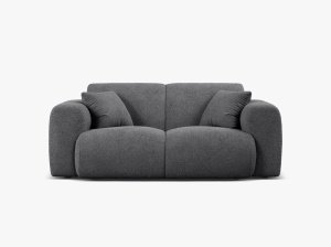 CANAPEA CU 2 LOCURI, MOLINO, 170 CM, GRI INCHIS, CU TAPITERIE DIN TEXTIL BOUCLE BALOO, MICADONI
