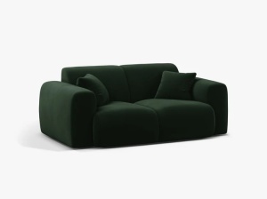 CANAPEA CU 2 LOCURI, MOLINO, 170 CM, VERDE SMARALD, CU TAPITERIE DIN TEXTIL CATIFEA VELVET CASINO, MICADONI - Img 2