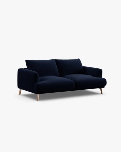 CANAPEA CU 2 LOCURI, NAOMI, ALBASTRU ROYAL, 170X95 CM, TAPITAT CU TAPITERIE DIN TEXTIL CATIFEA SALVADOR, MICADONI - Img 2