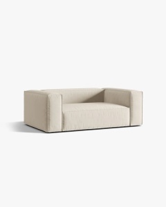 CANAPEA CU 2 LOCURI, NURIA BEJ, 170X110 CM, TAPITAT CU TAPITERIE DIN TEXTIL CATIFEA PARIS, MICADONI - Img 2