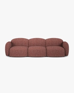CANAPEA CU 3 LOCURI BLAIR, 274X 95, ROSU, CU TAPITERIE DIN TEXTIL STRUCTURAT BALTIMORE, MICADONI - Img 2